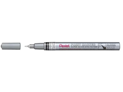 [90277511 1513220] pentel Permanent-Marker Paint 0.7 mm, Silber Metallic