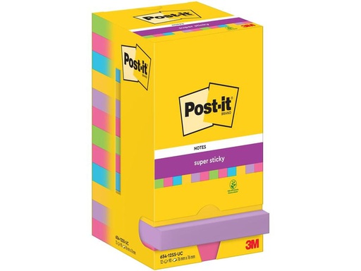 [90277915 1508413] Post-it Notizzettel Super Sticky 76 x 76 mm, Mehrfarbig