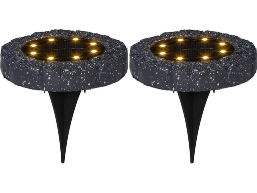 [90277980 1311402] Star Trading Gartenlicht Solar-Spotlight, 2er Set, Grau