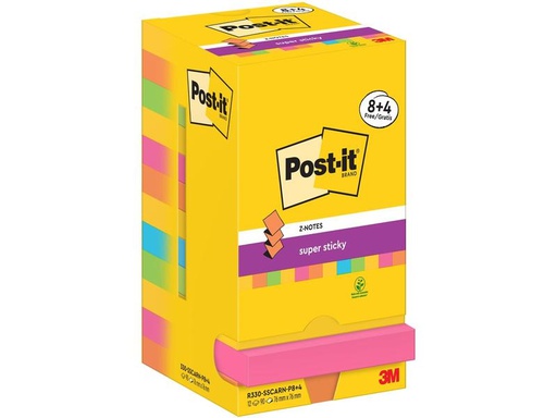 [90278005 1508417] Post-it Notizzettel Super Sticky Z-Notes 76 x 76 mm, Carnival