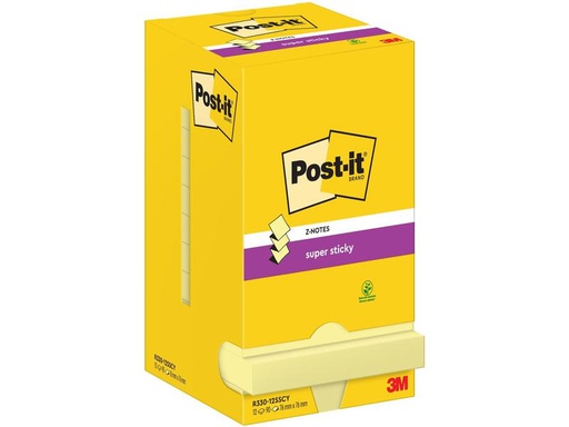 [90278007 1508419] Post-it Notizzettel Super Sticky Z-Notes 76 x 76 mm, Gelb