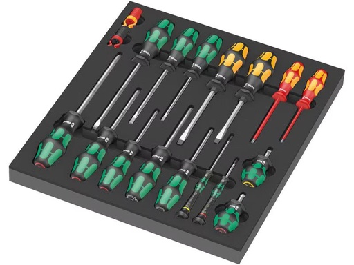 [90278008 1492846] Wera Schraubenzieher-Set 9710 Schaumstoffeinlage Set 1, 18-teilig