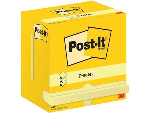 [90278013 1508414] Post-it Notizzettel Z-Notes 76 x 127 mm, Gelb, 12 Blöcke