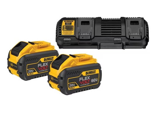 [90278130 1423816] DeWalt Starter-Set XR Doppelladegerät und 2x 54 V 9 Ah Akku