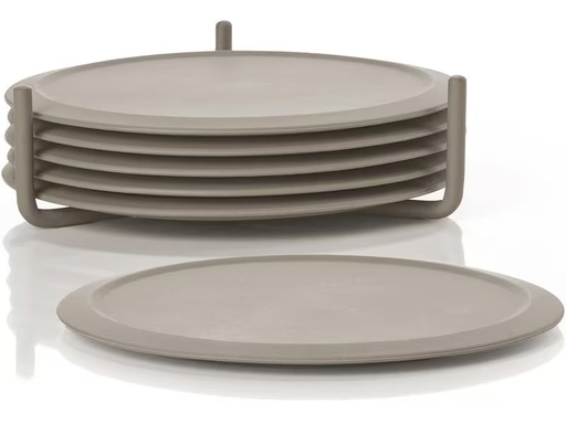 [90278157 1516152] Zone Denmark Glasuntersetzer Singels 6 Stück, Taupe