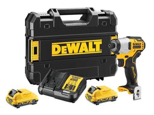 [90278298 1423821] DeWalt Akku-Schlagschrauber 12 V 1/4, 2x 2 Ah Akku, Kit