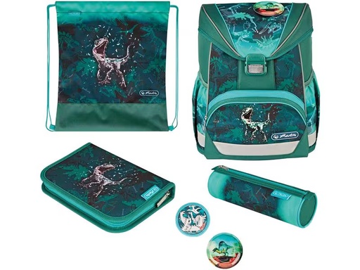 [90278577 1485759] Herlitz Schulthek UltraLight Plus Green Rex 4-teiliges Set
