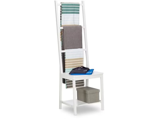 [90278968 1422028] relaxdays Garderobenständer mit 3 Streben 133 x 40 x 42 cm, Weiss
