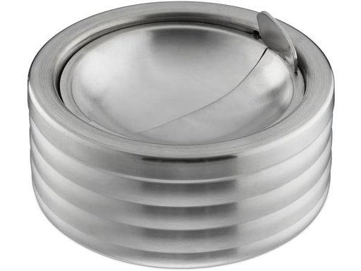[90278997 1414820] relaxdays Aschenbecher mit Deckel Silber