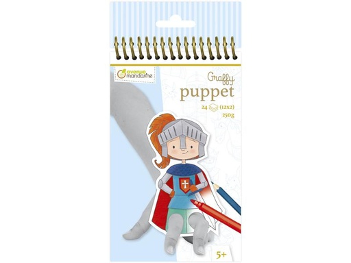 [90279049 1500835] Avenue Mandarine Malblock Graffy Puppet 24 Blatt, Ritter und Drachen