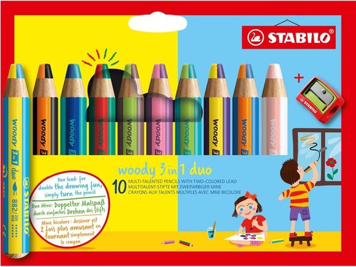 [90279171 1467847] STABILO Farbstifte Box Woody 3 in 1 duo, 10-teilig