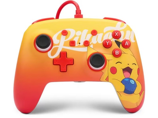 [90279187 1521303] Power A Enhanced Wired Controller Orange Berry Pikachu