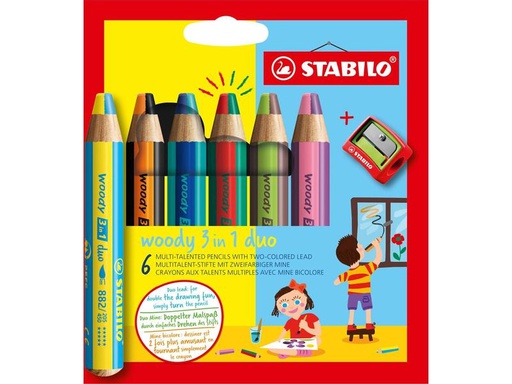 [90279315 1467846] STABILO Farbstifte Box Woody 3 in 1 duo, 6-teilig