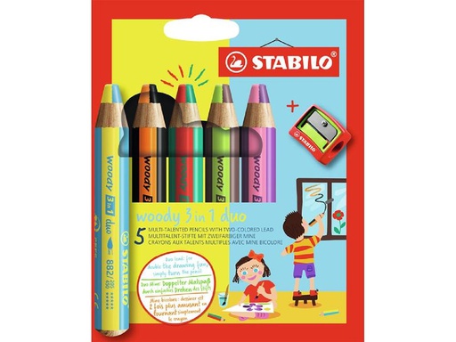 [90279317 1467845] STABILO Farbstifte Box Woody 3 in 1 duo, 5-teilig