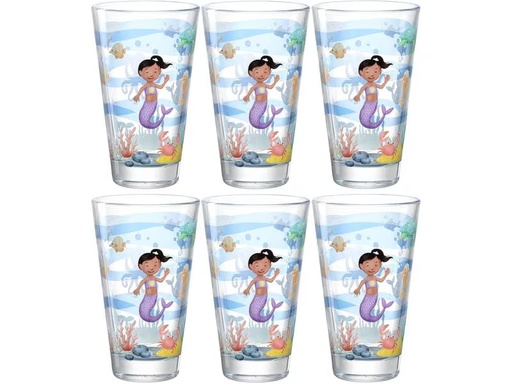 [90279392 1506180] Leonardo Kindertrinkglas Avventura 300 ml, 6 Stück, Meer