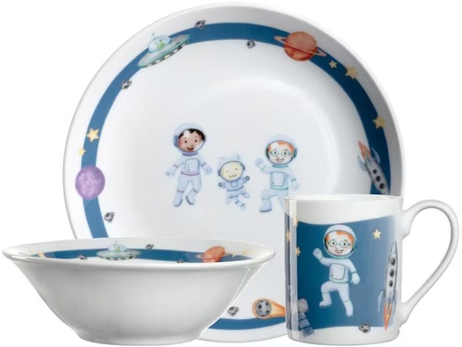 [90279417 1506162] Leonardo Kindergeschirrset Avventura 3-teilig, Weltall