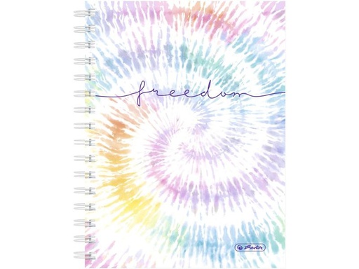 [90279436 1496923] Herlitz Schulheft Spiralbuch New Batik Freedom A5, 100 Blätter