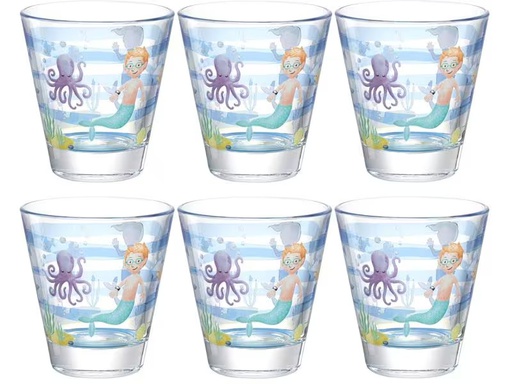 [90279451 1506181] Leonardo Kindertrinkglas Avventura 215 ml, 6 Stück, Meer