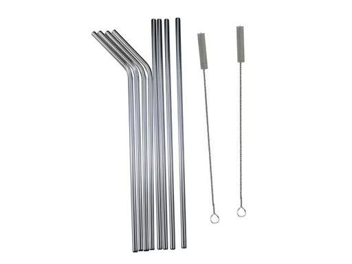 [90279935 1491407] FTM Strohhalm Stainless 8 Stück, Silber