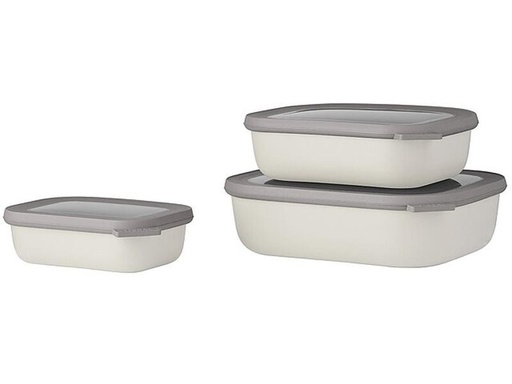 [90280649 1516841] MEPAL Multischüssel-Set Cirqula rechteckig 3.5 l, Weiss