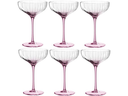 [90280866 1329177] Leonardo Champagnerglas Poesia 260 ml, 6 Stück, Rosa
