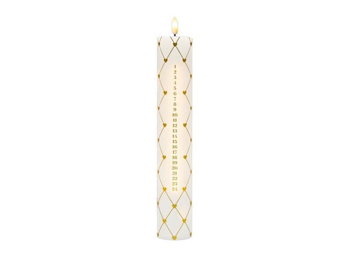 [90280914 1523790] Sirius LED-Kerze Advent Calendar Special Edition, Weiss