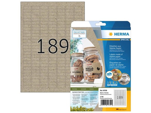 [90280959 1508676] HERMA Universal-Etiketten 25.4 x 10 mm, 20 Blatt, Braun