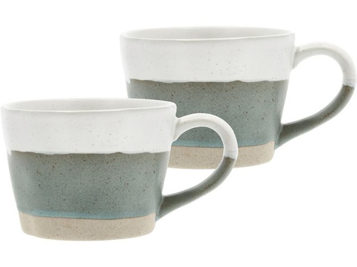 [90281058 1516117] Villa Collection Universaltasse Evig 300 ml, 2 Stück, Grün/Weiss