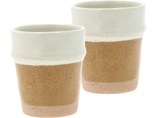 [90281079 1516107] Villa Collection Espresso Becher Evig 100 ml, 2 Stück, Braun/Crème