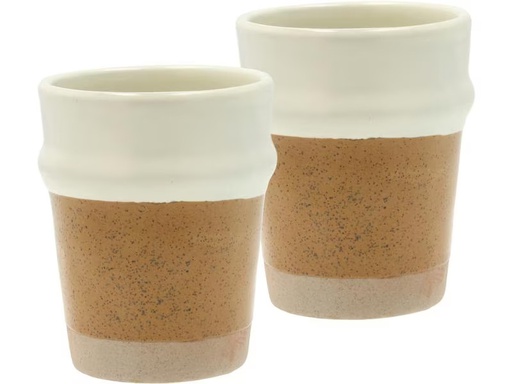 [90281190 1516119] Villa Collection Kaffeebecher Evig 350 ml, 2 Stück, Braun/Crème