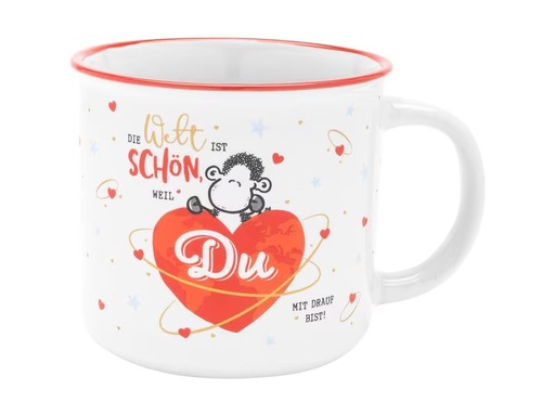 [90281191 1384217] Sheepworld Universaltasse Welt 380 ml, 1 Stück, Weiss