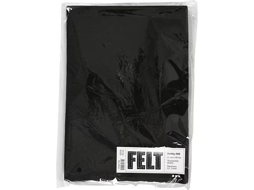 [90281281 1502183] Creativ Company Bastelfilz 1.5 - 2 mm, A4, 10 Blatt, Schwarz