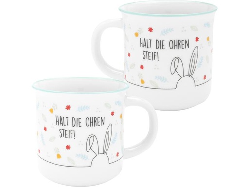 [90281420 1384219] Sheepworld Universaltasse Halt die Ohren Steif! 350 ml, 1 Stück, Weiss