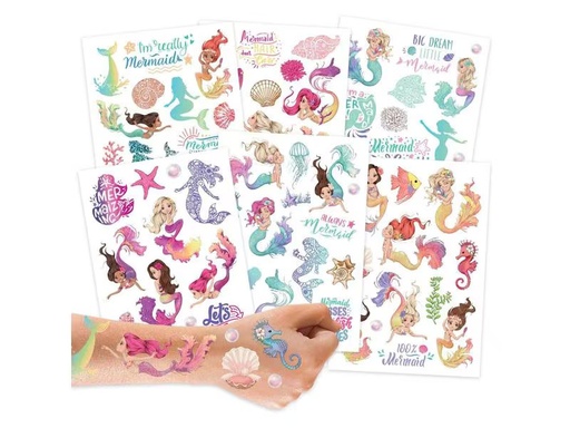 [90281580 1522097] Papierdrachen Tattoo Set Metallic – Meerjungfrauen
