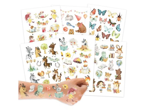 [90281601 1522093] Papierdrachen Tattoo Set Pferde und Lesefreunde