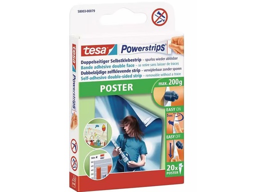 [90281629 1510363] tesa Klebestreifen -Set Powerstrips Poster, 3x 20 Stück