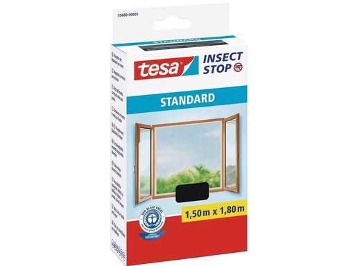 [90281678 1510415] tesa Fliegengitter -Set Standard, 2x 1.5 m x 1.8 m, Anthrazit