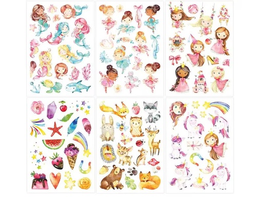 [90281700 1522089] Papierdrachen Tattoo Set Einhorn, Meerjungfrau, Prinzessin
