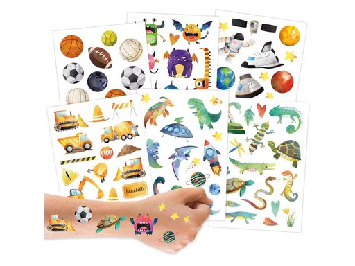 [90281704 1522095] Papierdrachen Tattoo Set Metallic – Bagger &amp; Dino
