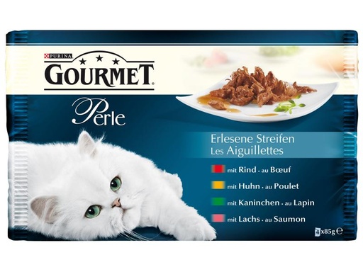 [90047755 589802] Purina Nassfutter Gourmet Perle Erlesene Streifen, 4 x 85 g