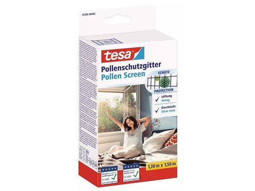 [90281759 1510416] tesa Pollenschutz -Set 130 cm x 150 cm, Anthrazit, 2er Pack