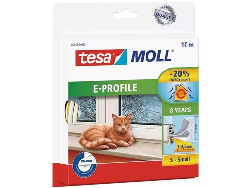 [90281805 1510401] tesa Dichtungsband -Set E-Profile, 2x 10 m x 9 mm x 4 mm, Weiss