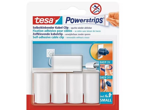 [90281857 1510382] tesa Kabelclips-Set Powerstrips, 3er Pack