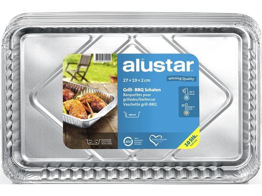 [90281935 1528240] Alustar Grillschale 27 x 19 x 2 cm, 10 Stück
