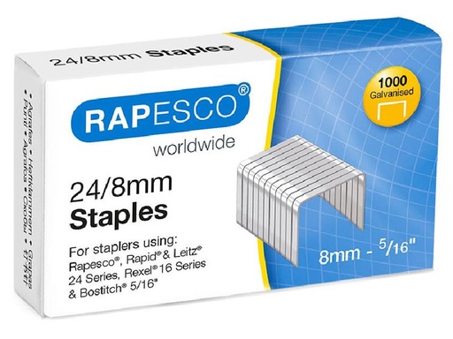 [90282038 1519279] Rapesco Heftklammer 24 / 8 mm, 1000 Stück