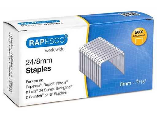 [90282114 1519280] Rapesco Heftklammer 24 / 8 mm, 5000 Stück