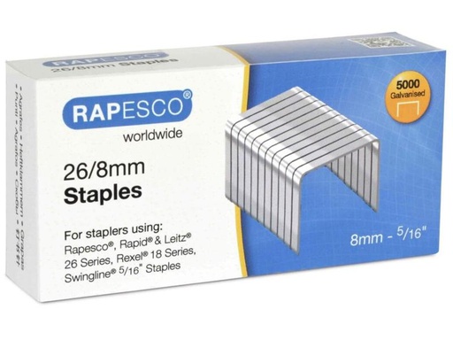 [90282168 1519281] Rapesco Heftklammer 26 / 8 mm, 5000 Stück