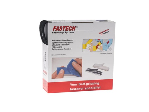 [90047883 906370] FASTECH Klettband-Box 25 mm x 10 m, Schwarz