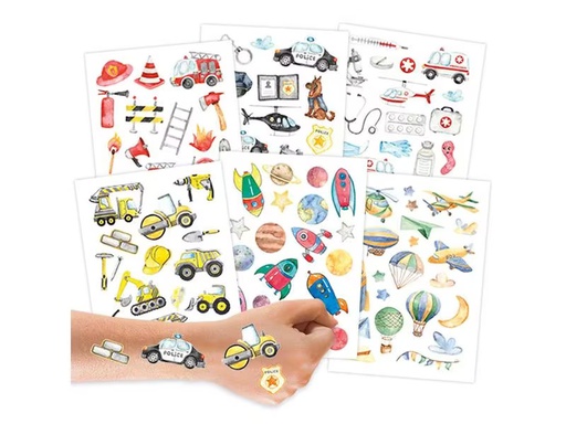 [90282889 1522090] Papierdrachen Tattoo Set Berufe