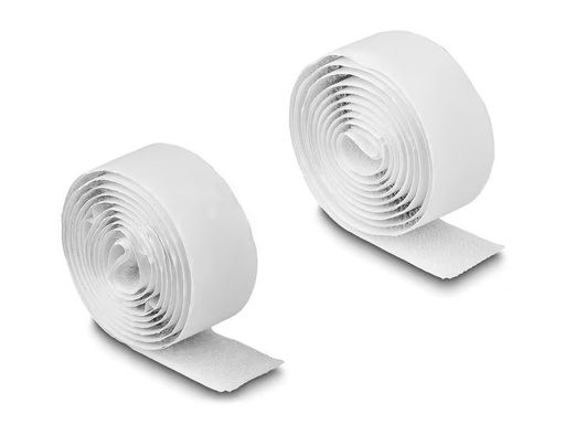 [90283227 1527334] Delock Klettband 1 m x 20 mm mit Haft- und Flauschband, Weiss